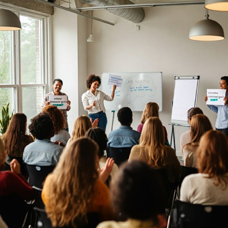 Participants engaged in a group discussion during a lifestyle workshop